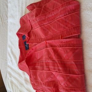 JH Collectibles coral 3/4 length sleeve collar button down top size 2 plus